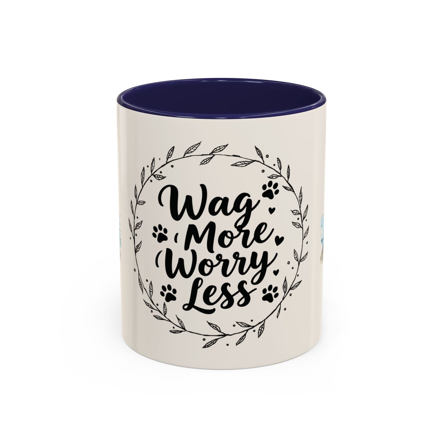 Wag More, Worry Less Dog Lover Coffee Mug — 'Forever Friends' Accent Ceramic Mug (11/15oz)