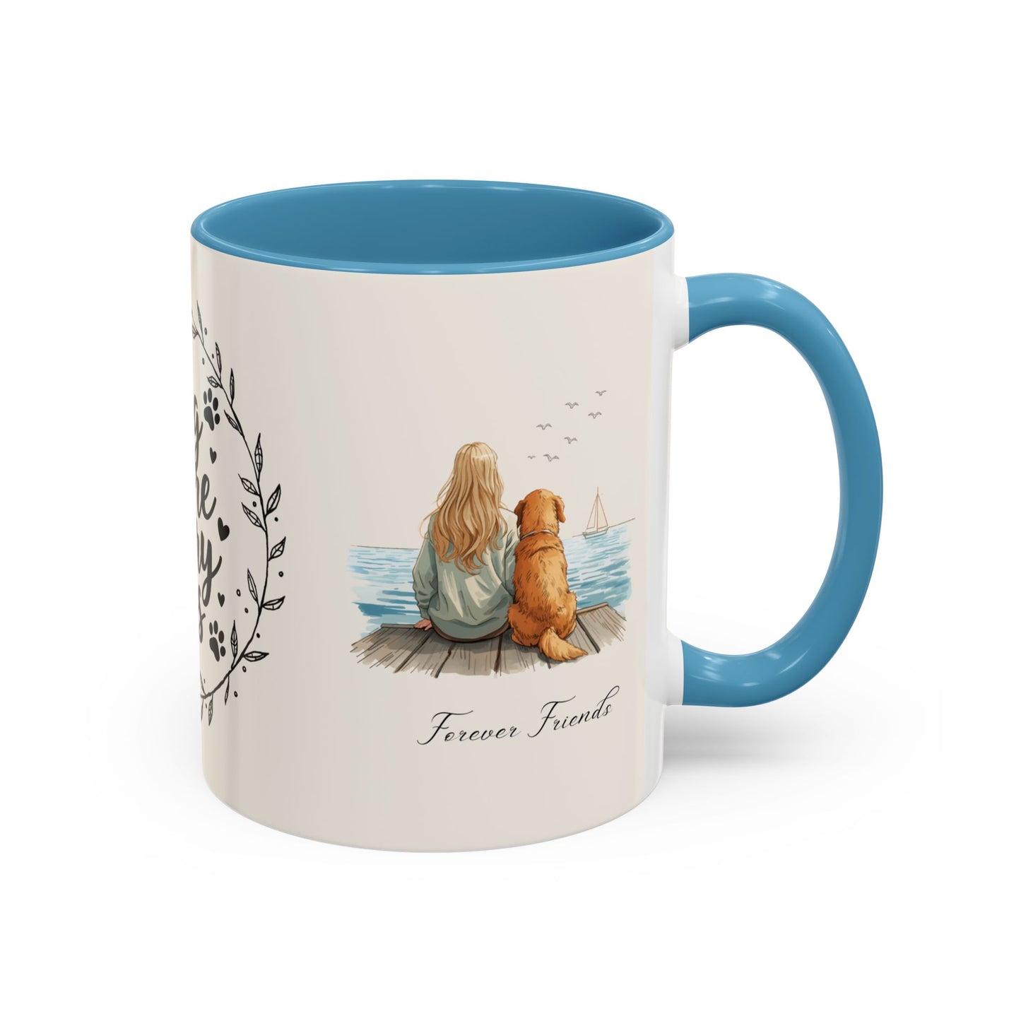 Wag More, Worry Less Dog Lover Coffee Mug — 'Forever Friends' Accent Ceramic Mug (11/15oz)