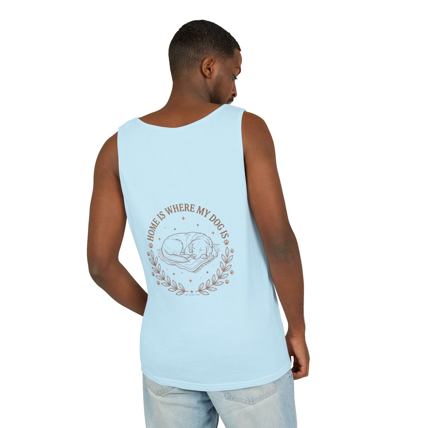 Stay Pawsitive Dog Tank — "Home Is Where My Dog Is" Graphic Tank Top