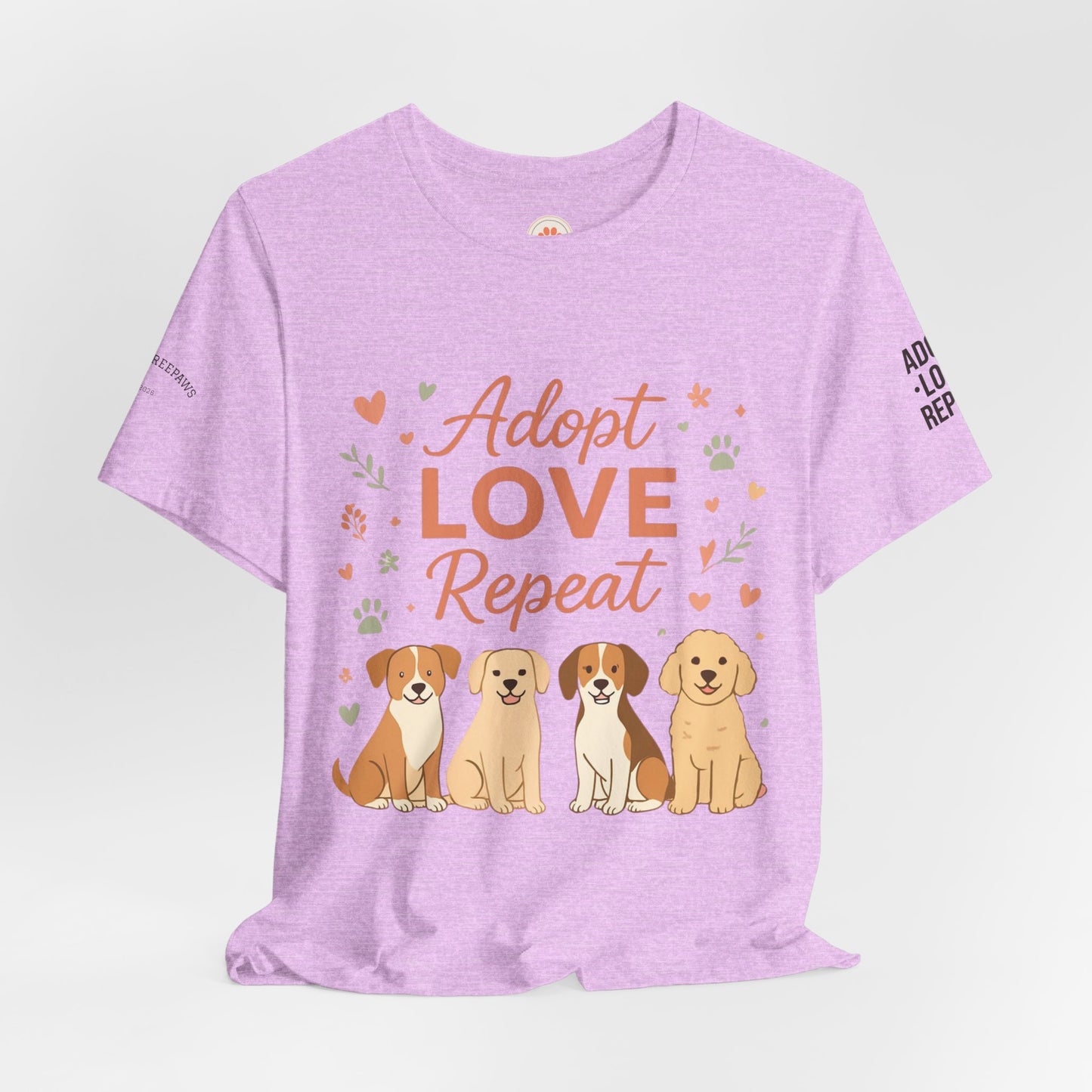 Adopt Love Repeat Tee — “My Therapist Has Four Legs” Dog Lover T‑Shirt