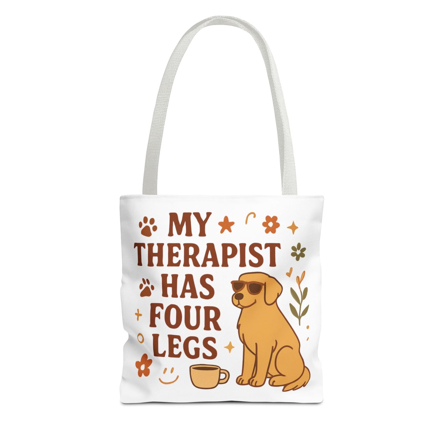 Dog Lover Tote Bag – "My Therapist Has Four Legs" & "Adopt Love Repeat" Canvas Tote