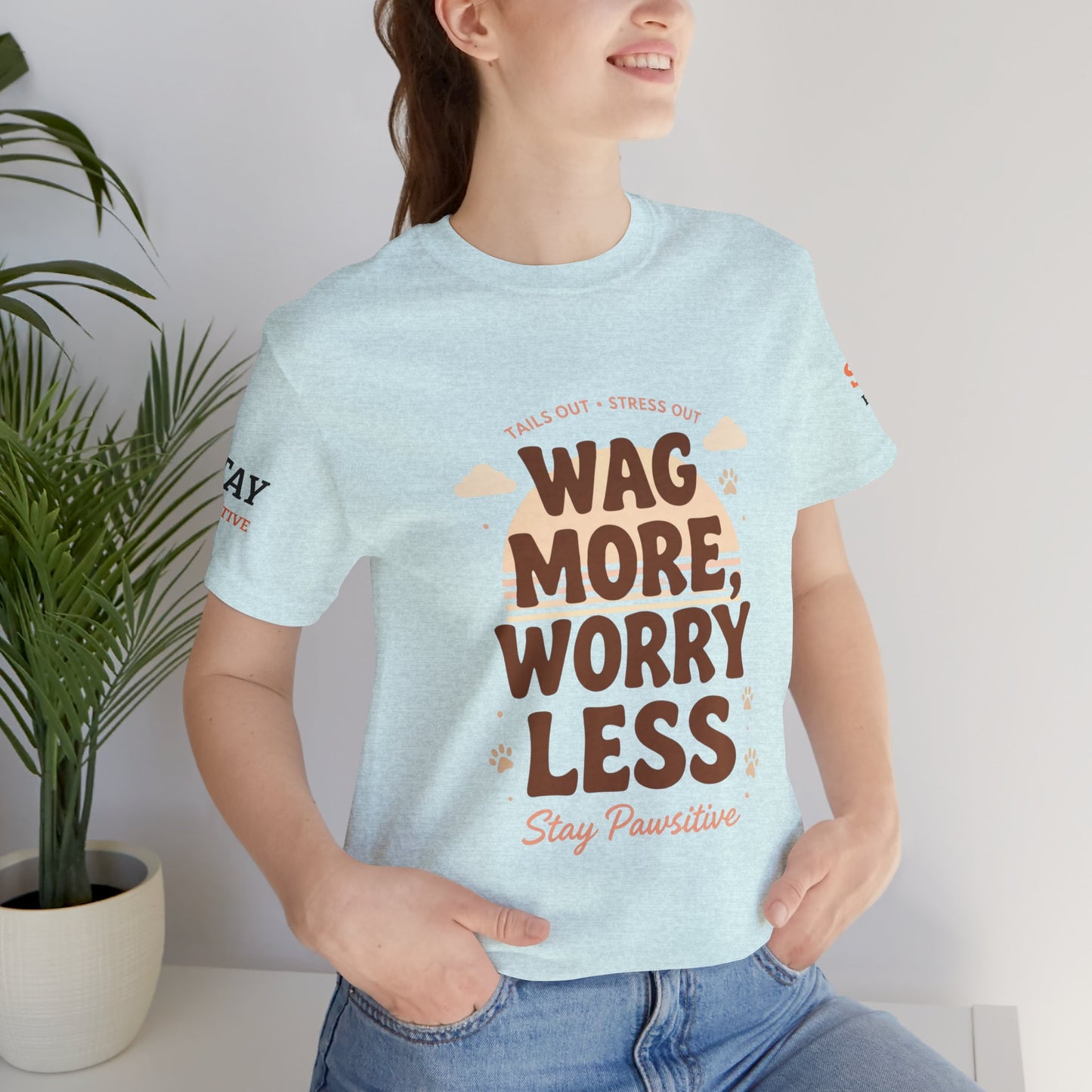 Stay Pawsitive Unisex Dog Lover Tee – Cute Graphic Shirt