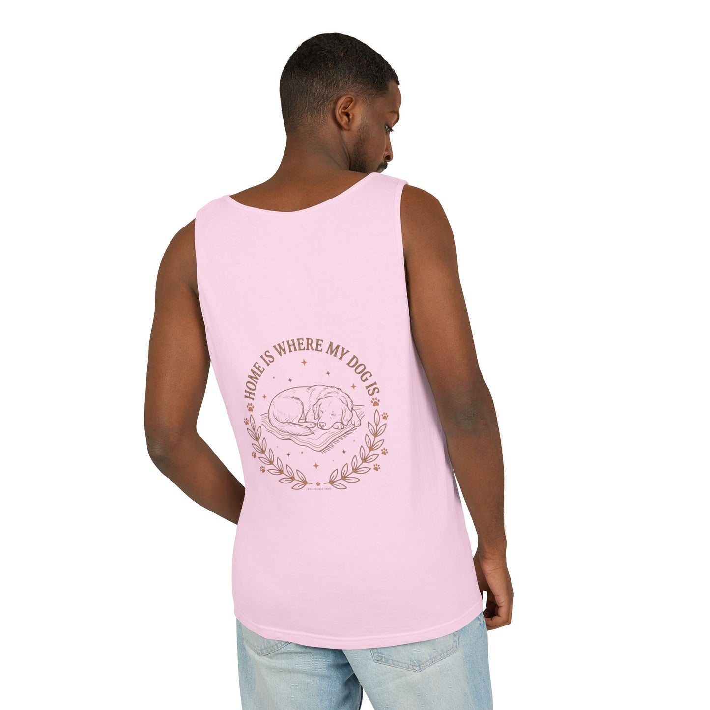 Stay Pawsitive Dog Tank — "Home Is Where My Dog Is" Graphic Tank Top