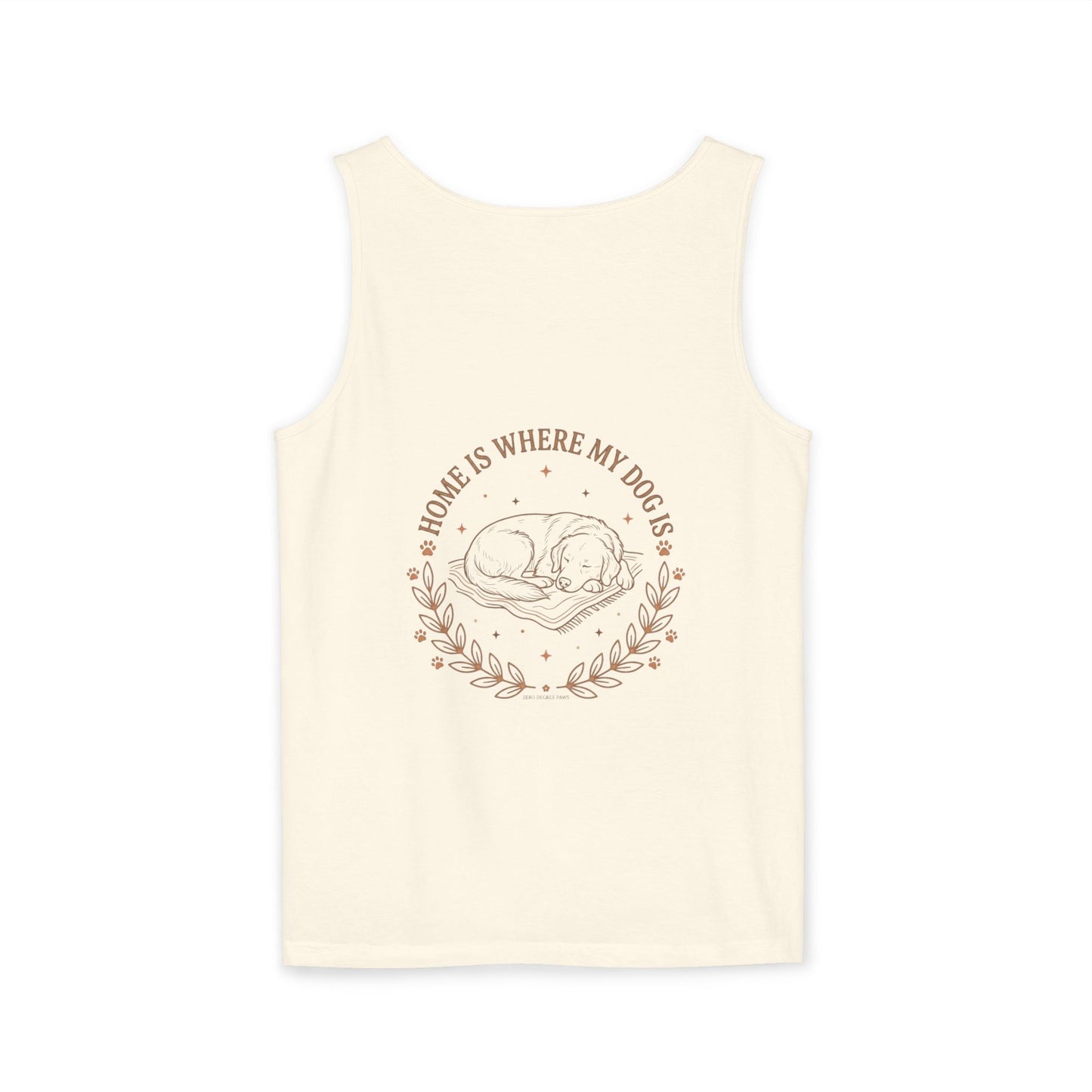 Stay Pawsitive Dog Tank — "Home Is Where My Dog Is" Graphic Tank Top