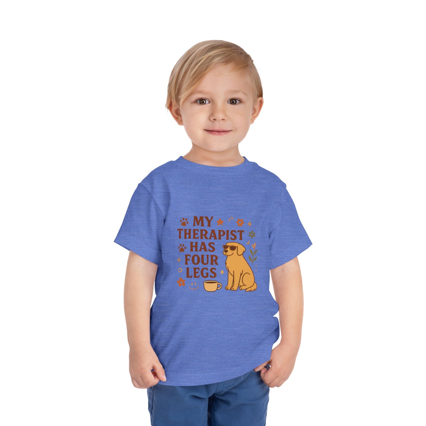 Toddler Tee — "My Therapist Has Four Legs" / "Adopt Love Repeat" Puppy Rescue Shirt