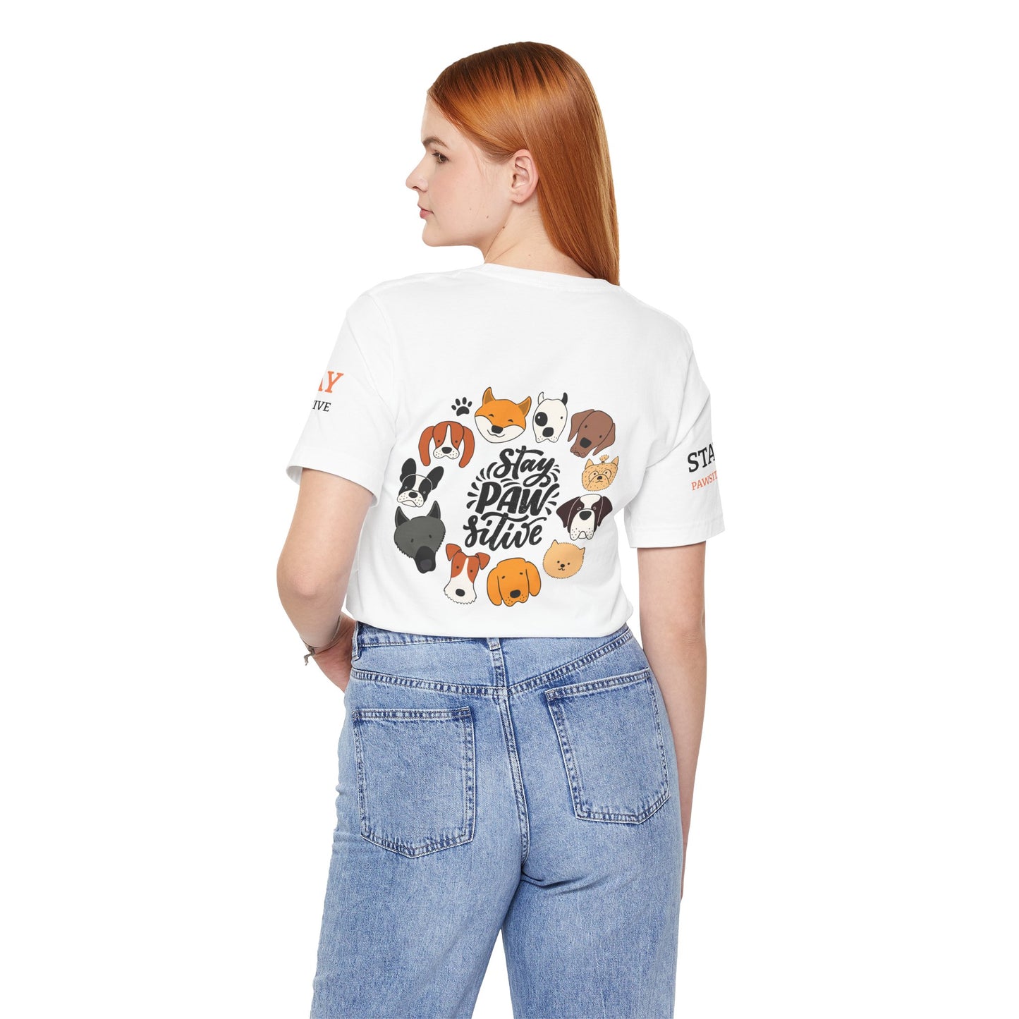 Stay Pawsitive Unisex Dog Lover Tee – Cute Graphic Shirt