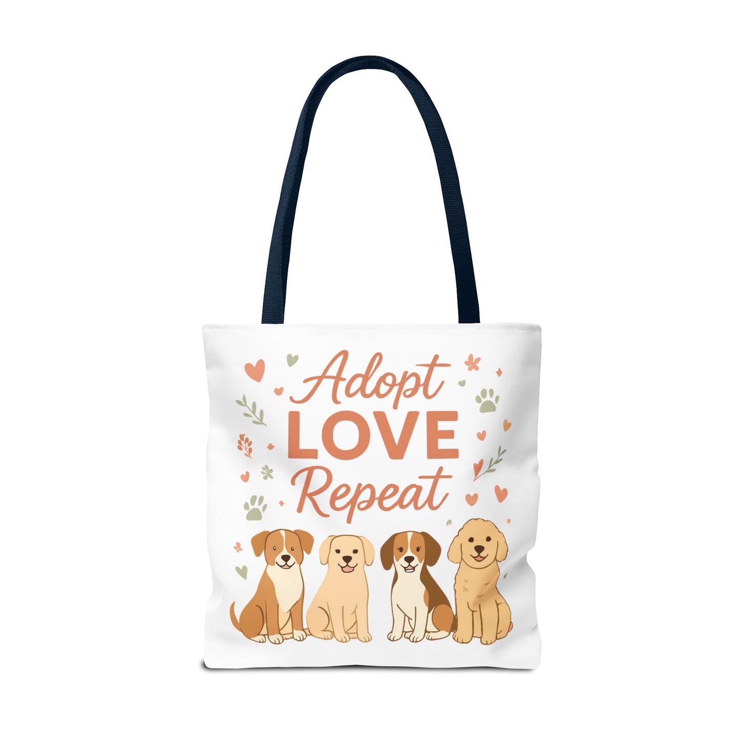 Dog Lover Tote Bag – "My Therapist Has Four Legs" & "Adopt Love Repeat" Canvas Tote