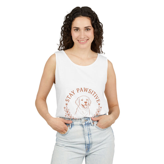 Stay Pawsitive Dog Tank — "Home Is Where My Dog Is" Graphic Tank Top