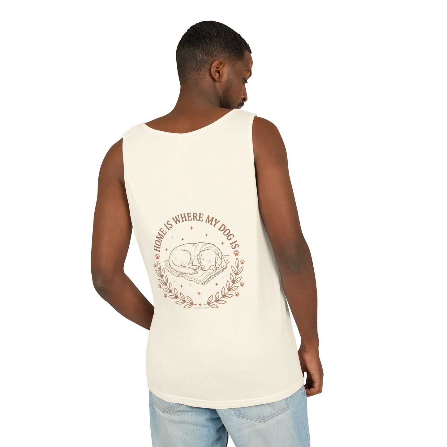 Stay Pawsitive Dog Tank — "Home Is Where My Dog Is" Graphic Tank Top