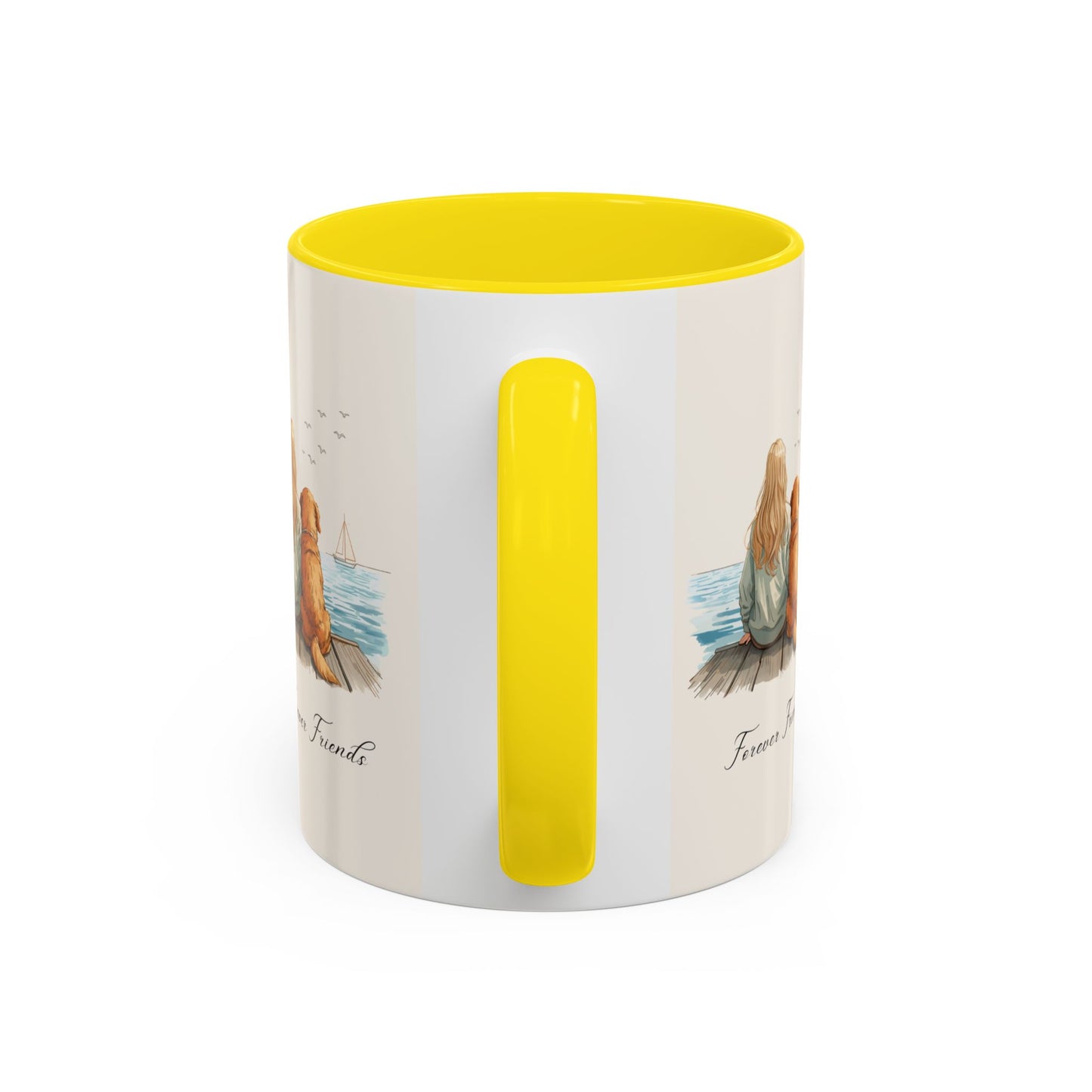 Wag More, Worry Less Dog Lover Coffee Mug — 'Forever Friends' Accent Ceramic Mug (11/15oz)