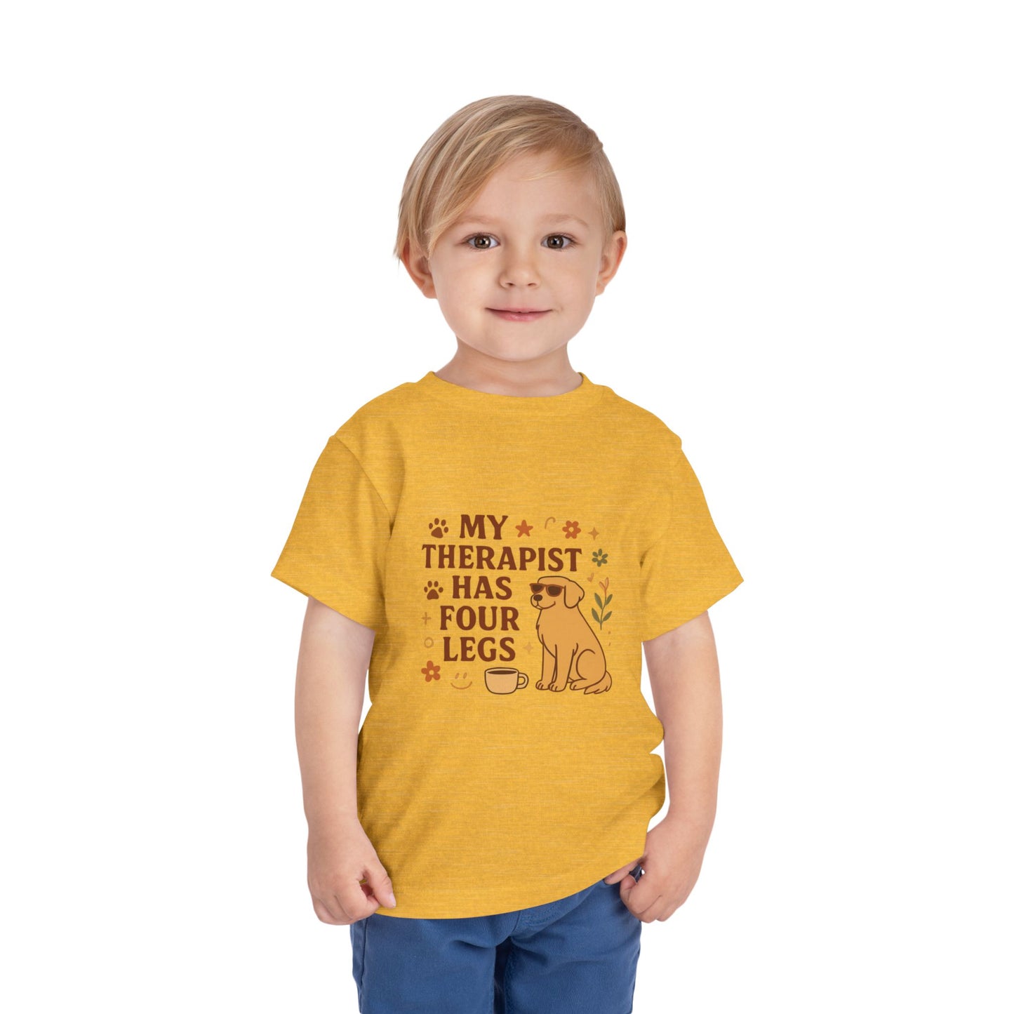 Toddler Tee — "My Therapist Has Four Legs" / "Adopt Love Repeat" Puppy Rescue Shirt