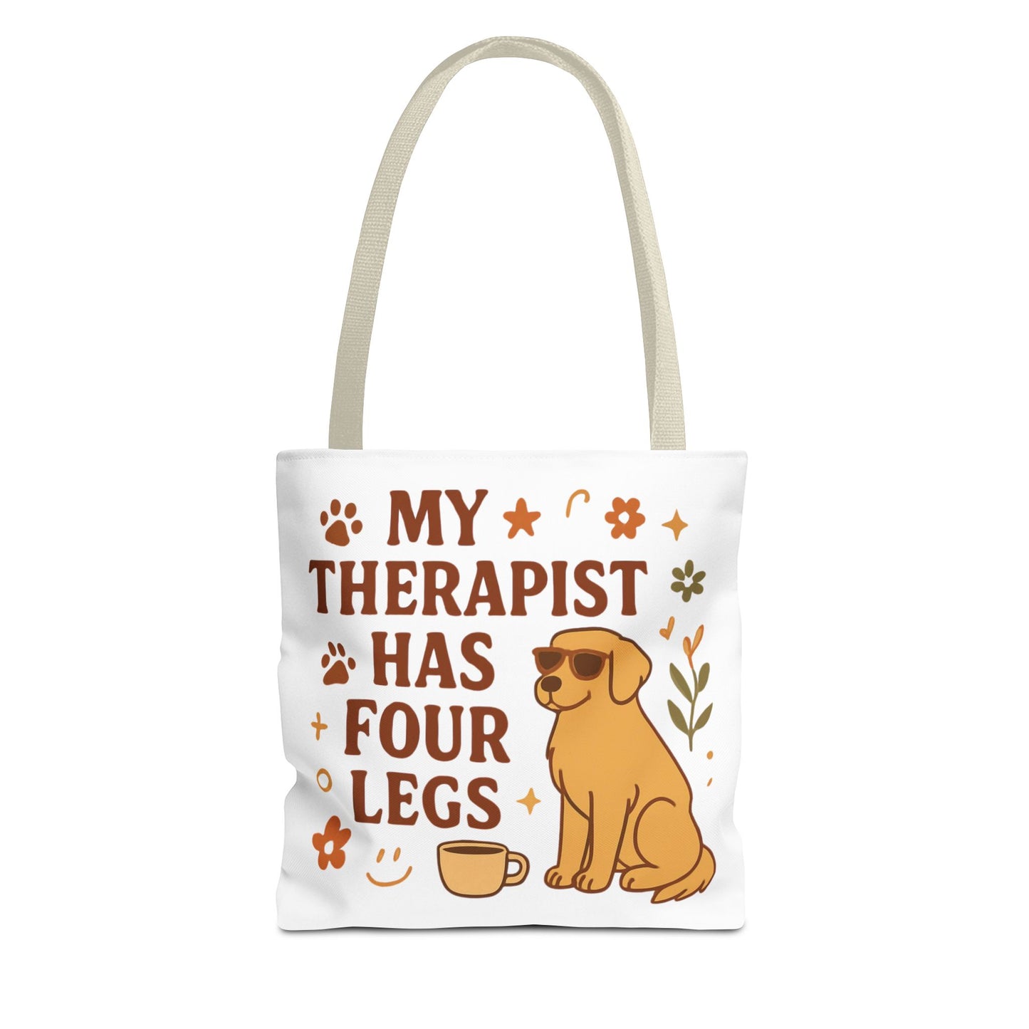 Dog Lover Tote Bag – "My Therapist Has Four Legs" & "Adopt Love Repeat" Canvas Tote