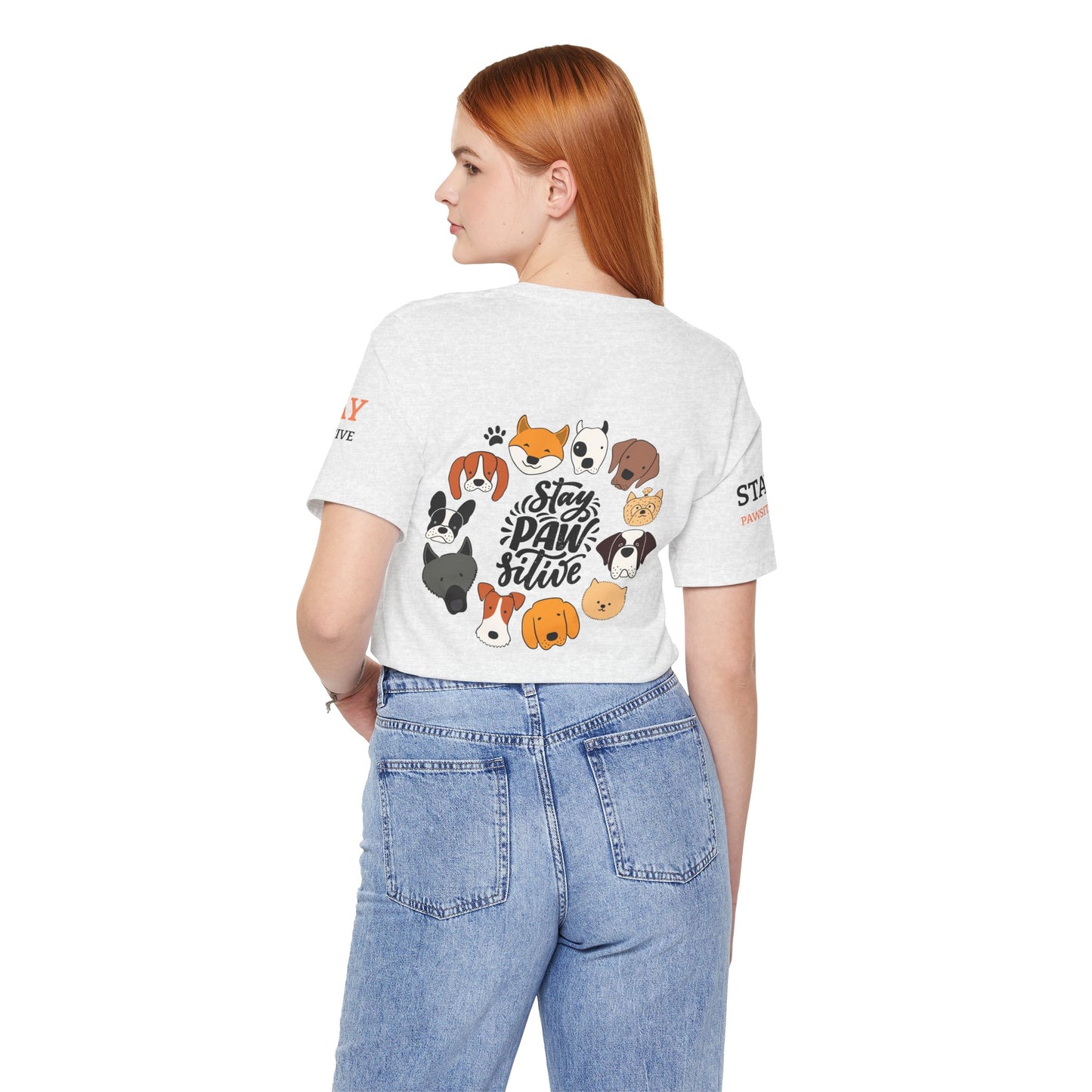 Stay Pawsitive Unisex Dog Lover Tee – Cute Graphic Shirt