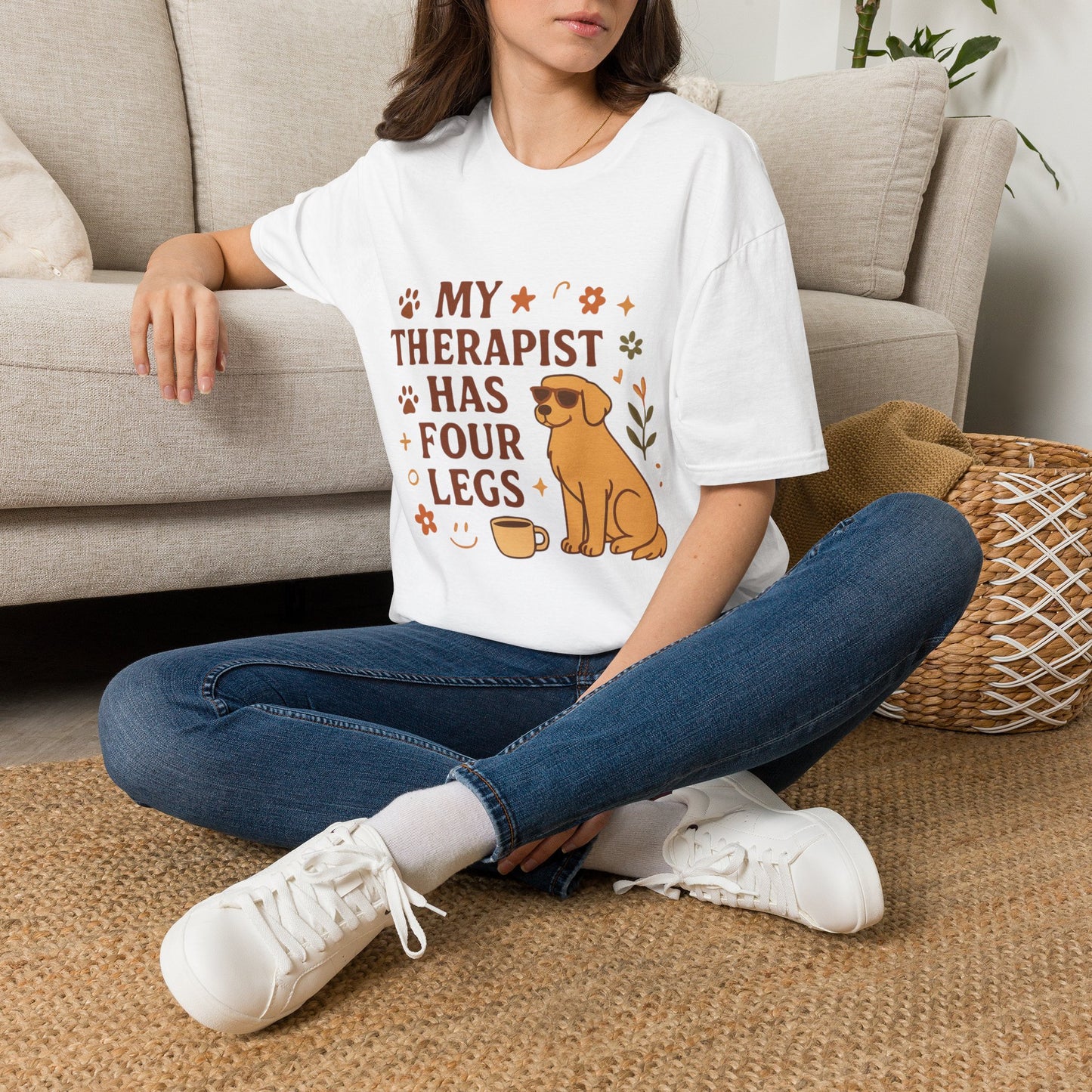 My Therapist Has Four Legs T-Shirt — Cute Dog Lover Graphic Tee