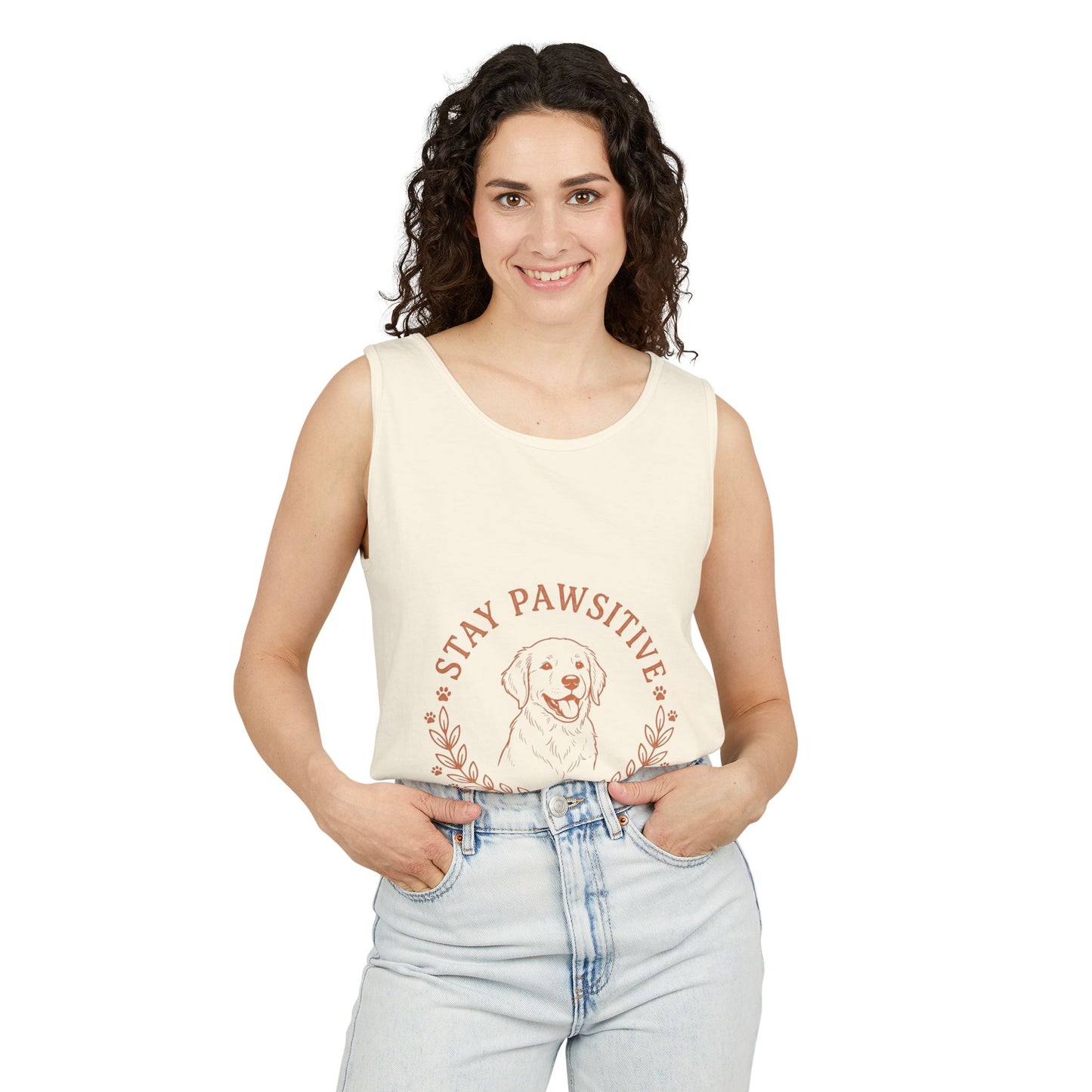 Stay Pawsitive Dog Tank — "Home Is Where My Dog Is" Graphic Tank Top