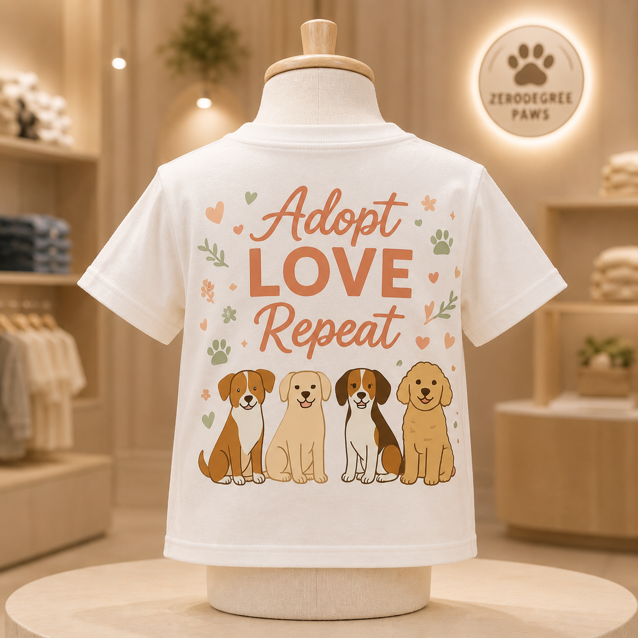 Toddler Tee — "My Therapist Has Four Legs" / "Adopt Love Repeat" Puppy Rescue Shirt
