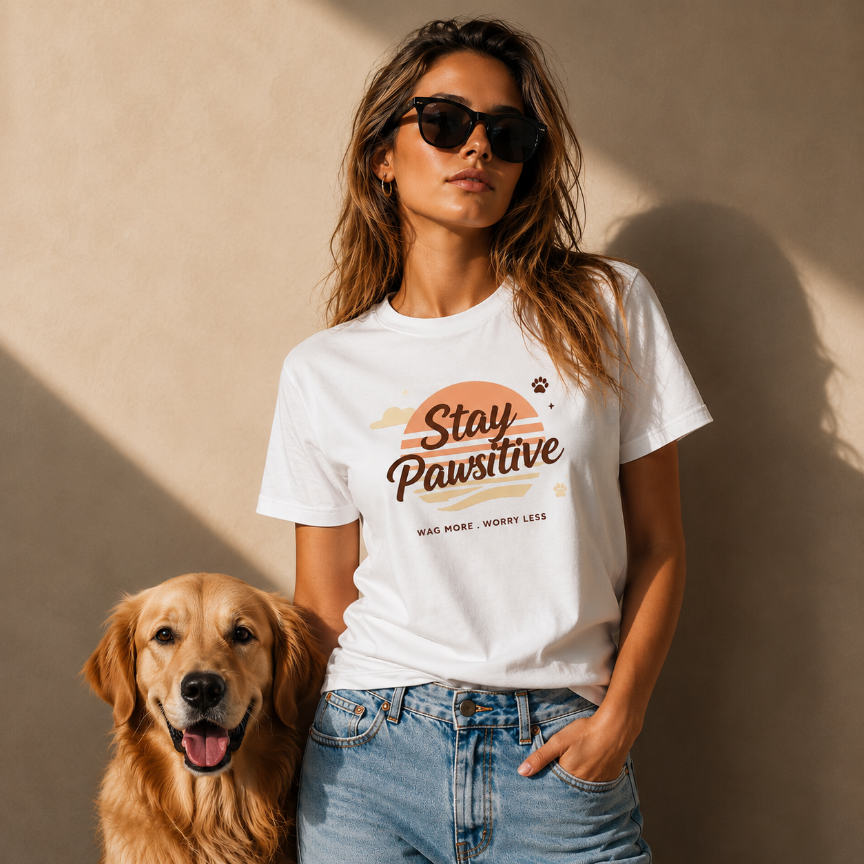 Stay Pawsitive Premium Tee