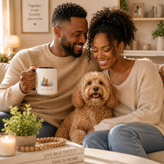 Wag More, Worry Less Dog Lover Coffee Mug — 'Forever Friends' Accent Ceramic Mug (11/15oz)
