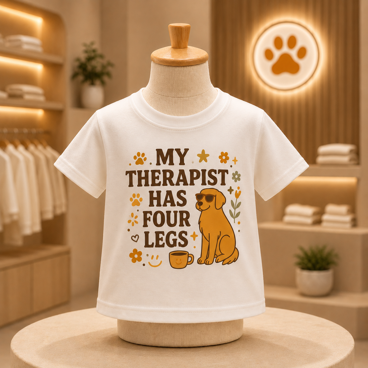 Toddler Tee — "My Therapist Has Four Legs" / "Adopt Love Repeat" Puppy Rescue Shirt