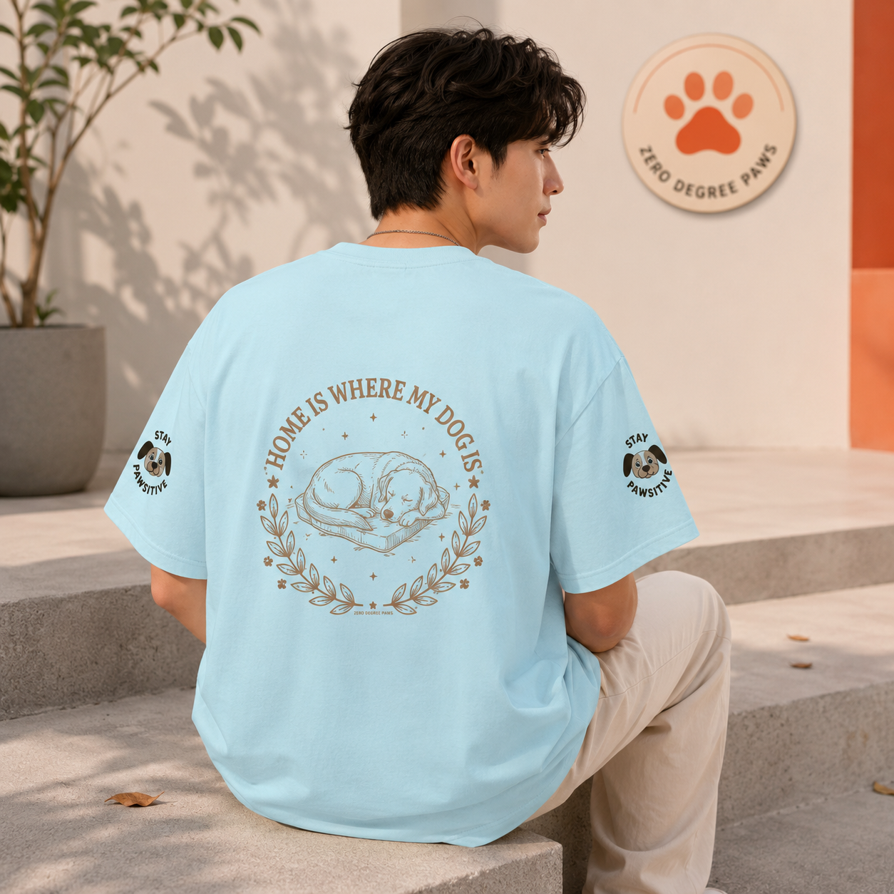 Stay Pawsitive Dog T-Shirt — "Home Is Where My Dog Is" Cozy Pet Lover Tee