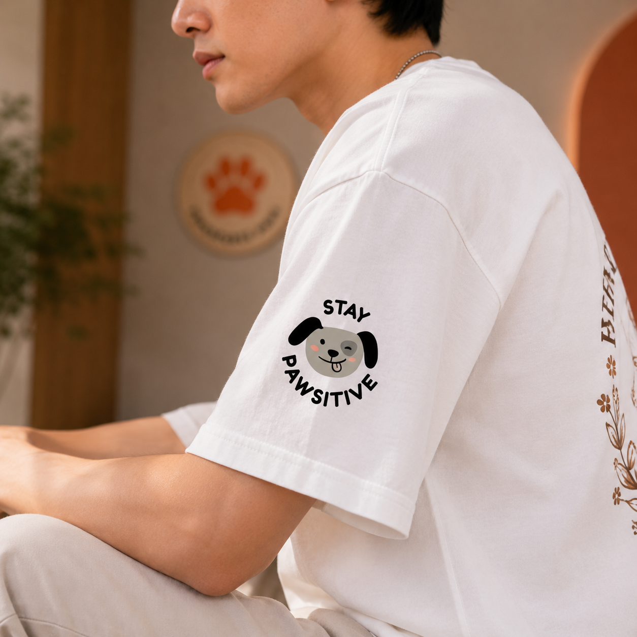 Stay Pawsitive Dog T-Shirt — "Home Is Where My Dog Is" Cozy Pet Lover Tee
