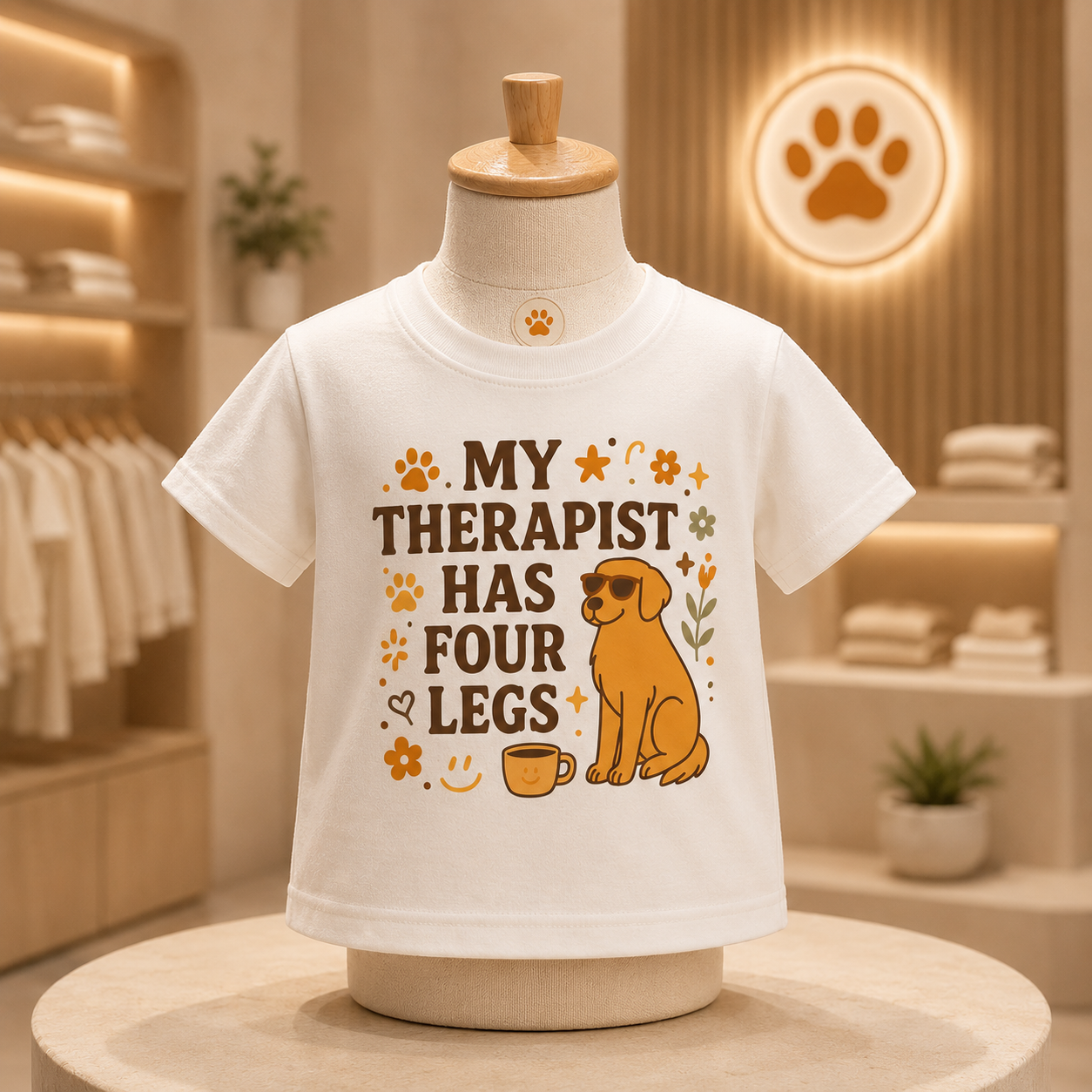 Toddler Tee — "My Therapist Has Four Legs" / "Adopt Love Repeat" Puppy Rescue Shirt