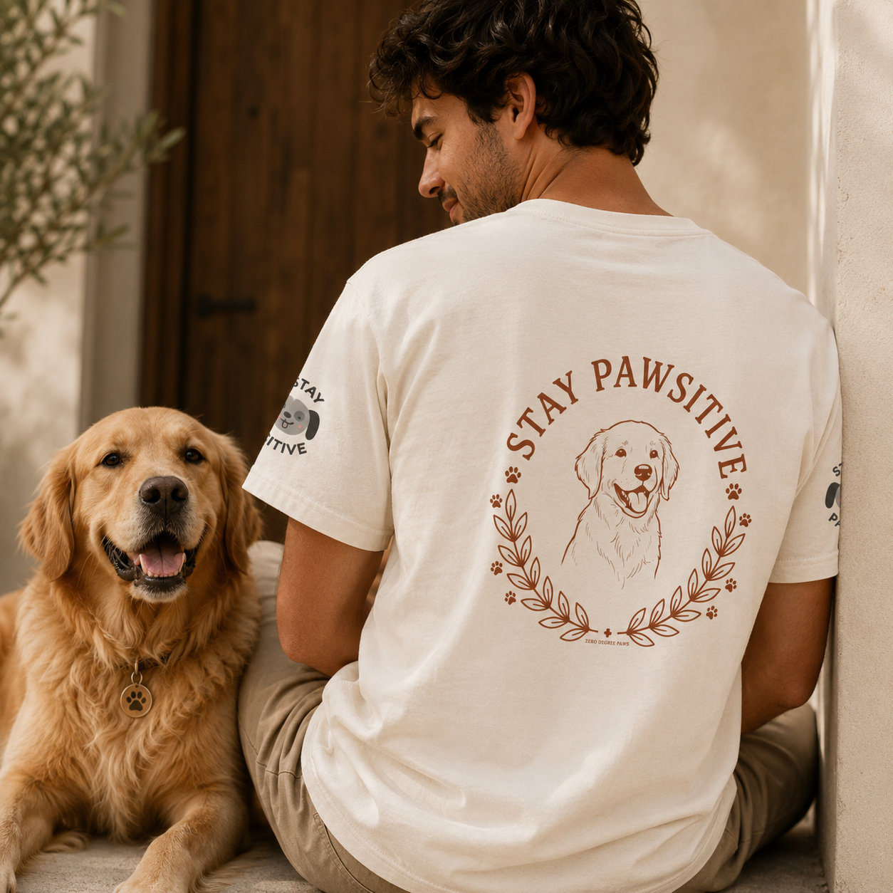 Dog Lover T-Shirt — "Home Is Where My Dog Is" / "Stay Pawsitive"